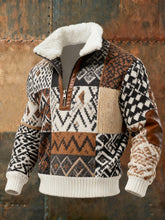 Herren Retro-Strick muster mit lässiger Pelz kragen pullover